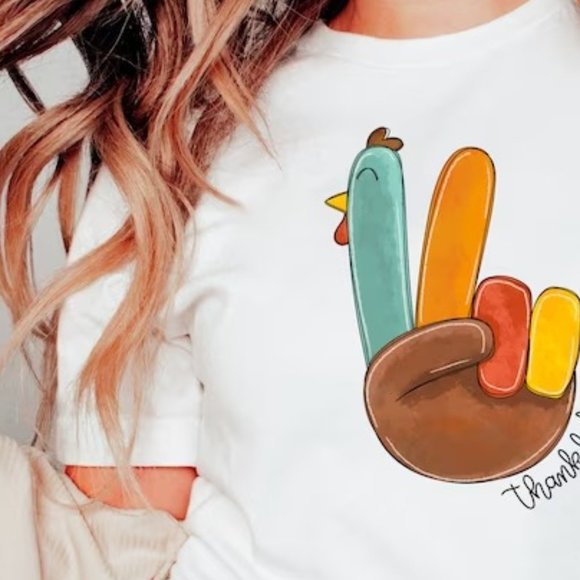 Thankful Turkey Shirt, Thanksgiving Turkey Shirt, Thankful Shirt - Picture 3 of 5